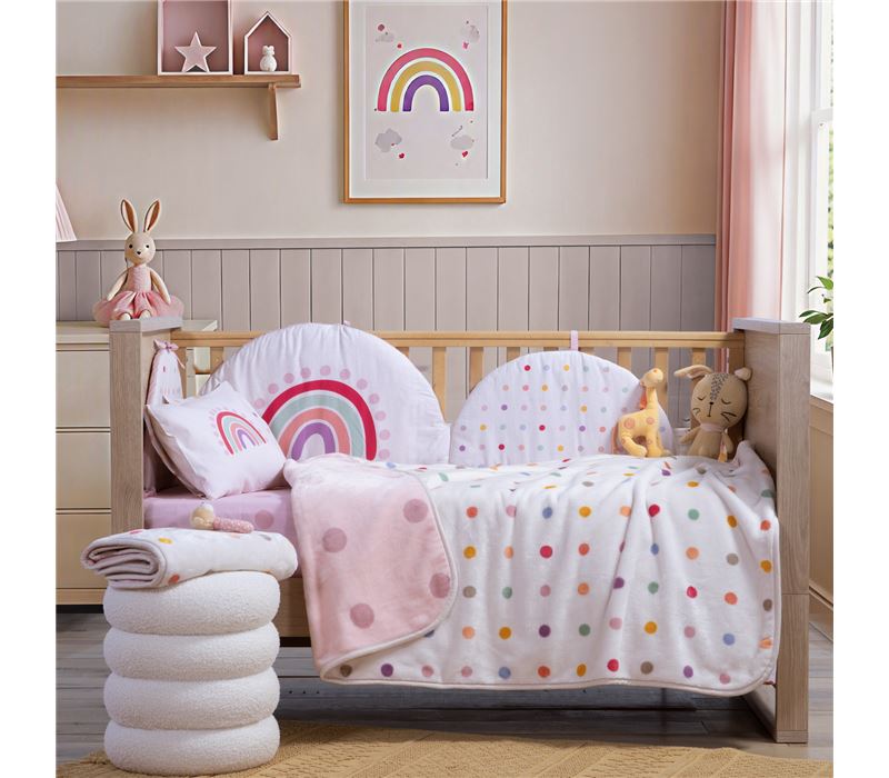 Batanije Bebi për Karrocë Baby Dots Pink 75x100