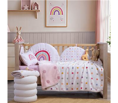 Batanije Bebi për Karrocë Baby Dots Pink 75x100