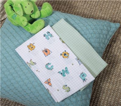 SET ÇARÇAFËSH PËR KARROCË BEBI 2 COPË ALPHABET MONSTER 