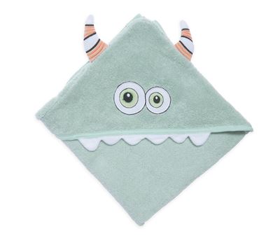 PESHQIR BEBI ME KOKË ALPHABET MONSTER 75X75 2