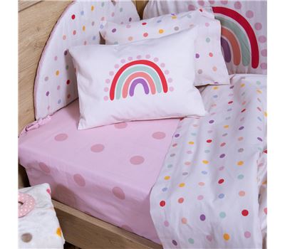 Set Çarçafësh për Krevat Bebi me 3 pjesë BABY DOTS 3