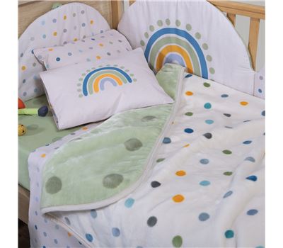 Batanije Bebi për Karrocë Baby Dots Green 75x100 1