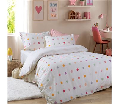 Set Çarçafësh për fëmijë Dots Ecru , Tek 170x260