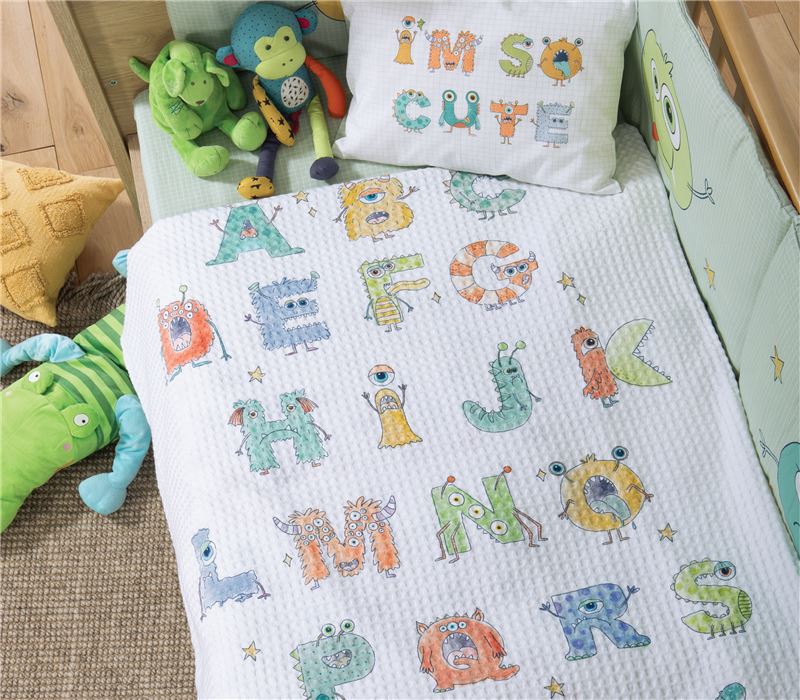 BATANIJE DJEPI PËR BEBA ALPHABET MONSTER 80X110