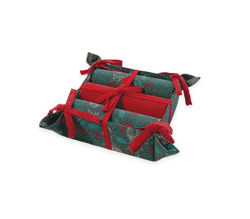 SET PESHQIRËSH KUZHINE 3 COPË ME SHPORTË KRISHTLINDJESH 