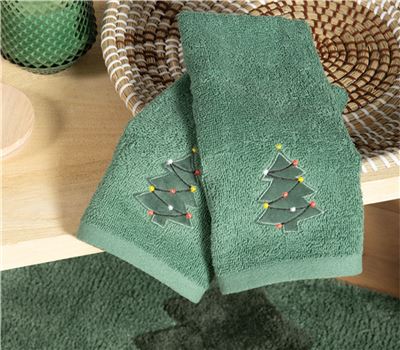 SET ME 2 COPË PESHQIRËSH KRISHTLINDJESH TREES OF JOY