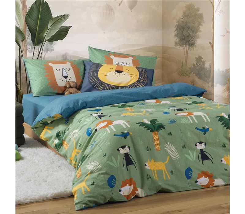 Set Çarçafësh për fëmijë Jungle Mania , Tek 170x260