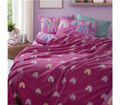 Batanije për fëmijë Fleece Rainbow Mood , Tek 160x220
