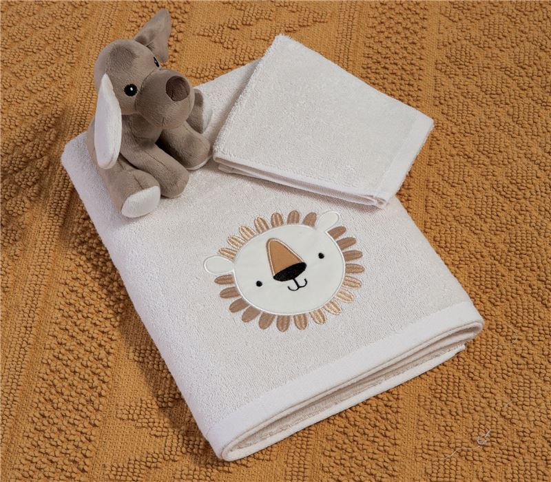 SET PESHQIRËSH BEBI ME 2 COPË JUNGLE IN MOTION