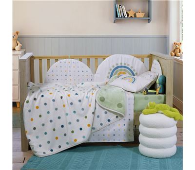 Batanije për Krevat Bebi Baby Dots Green 100x140