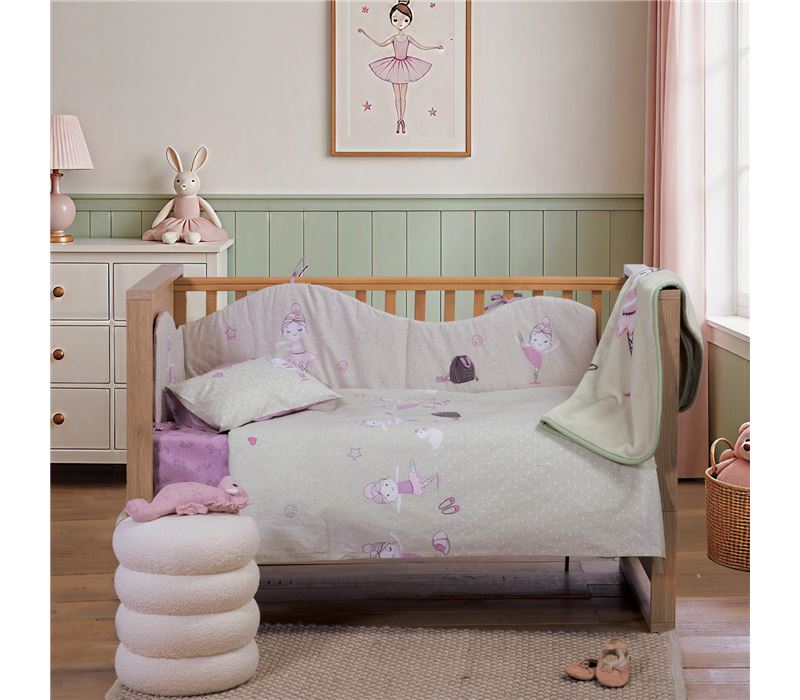 Set Çarçafësh për Krevat Bebi me 3 pjesë Ballerine World
