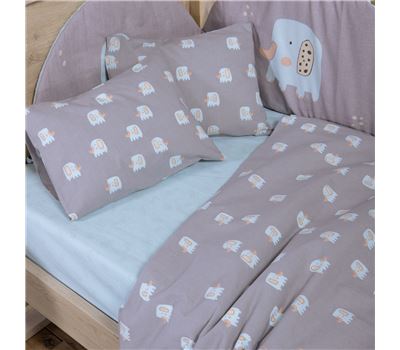 Set Çarçafësh për Krevat Bebi me 3 pjesë Elephants 1