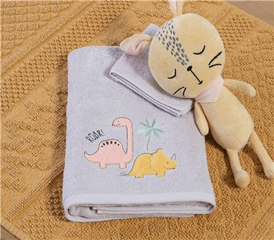 SET PESHQIRËSH 2 COPË PËR FËMIJË DINOSAUR ART