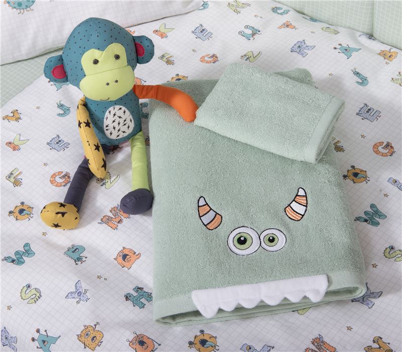 SET PESHQIRËSH BEBI 2 COPË ALPHABET MONSTER